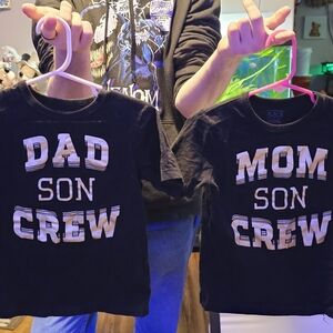 The Children's Place Black 'Dad Son Crew' & 'Mom Son Crew' Tees